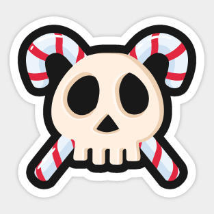 Skull and Cross Candy Canes Sticker